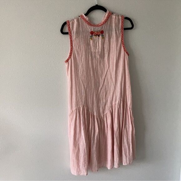 Johnny Was Pete and Greta Linen Blend Embroidered Striped Dress Size XS - Picture 5 of 5